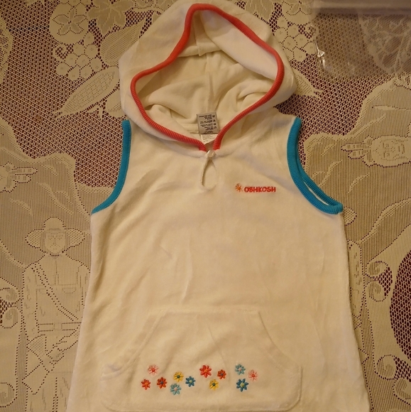 Girls OshKosh Sleeveless Hoodie Sweater Size 4 - Picture 1 of 13